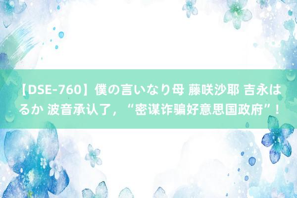 【DSE-760】僕の言いなり母 藤咲沙耶 吉永はるか 波音承认了，“密谋诈骗好意思国政府”！