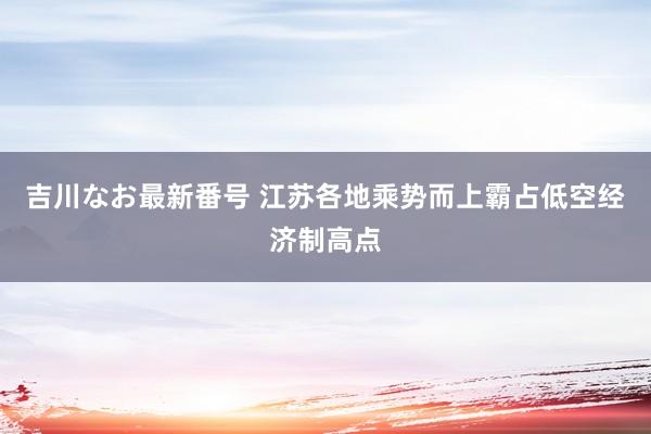 吉川なお最新番号 江苏各地乘势而上霸占低空经济制高点