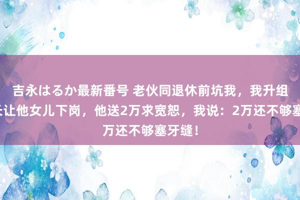 吉永はるか最新番号 老伙同退休前坑我，我升组织部长让他女儿下岗，他送2万求宽恕，我说：2万还不够塞牙缝！