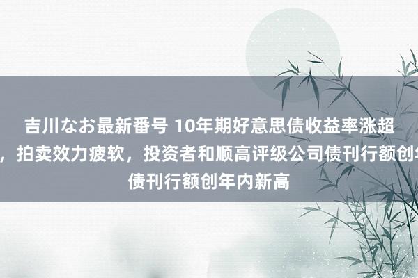 吉川なお最新番号 10年期好意思债收益率涨超9个基点，拍卖效力疲软，投资者和顺高评级公司债刊行额创年内新高