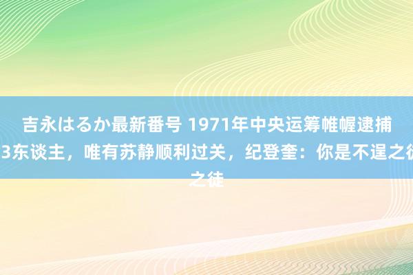 吉永はるか最新番号 1971年中央运筹帷幄逮捕93东谈主，唯有苏静顺利过关，纪登奎：你是不逞之徒