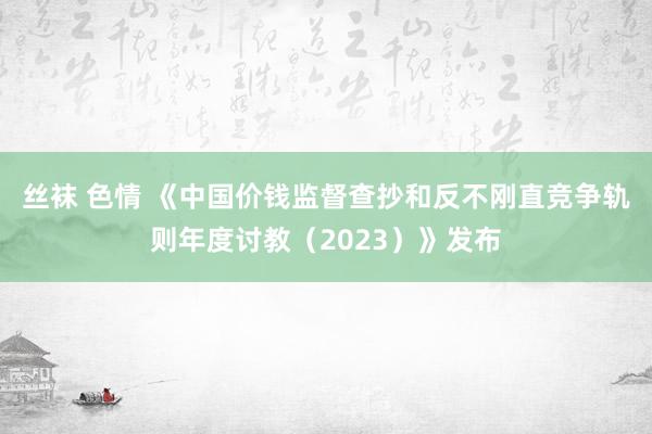 丝袜 色情 《中国价钱监督查抄和反不刚直竞争轨则年度讨教（2023）》发布