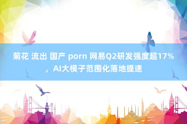 菊花 流出 国产 porn 网易Q2研发强度超17%，AI大模子范围化落地提速