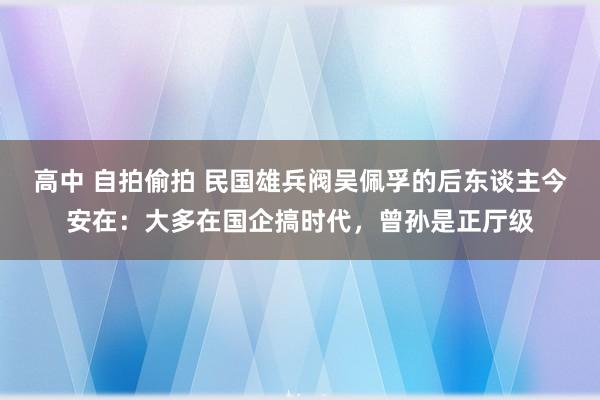 高中 自拍偷拍 民国雄兵阀吴佩孚的后东谈主今安在：大多在国企搞时代，曾孙是正厅级