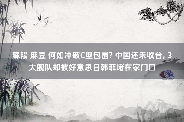 蘇暢 麻豆 何如冲破C型包围? 中国还未收台, 3大舰队却被好意思日韩菲堵在家门口