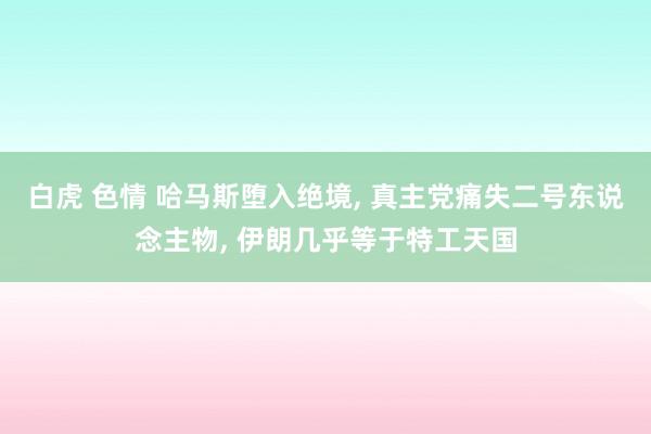 白虎 色情 哈马斯堕入绝境, 真主党痛失二号东说念主物, 伊朗几乎等于特工天国