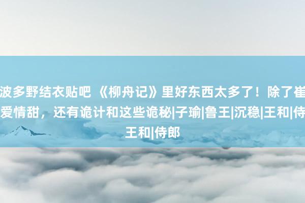 波多野结衣贴吧 《柳舟记》里好东西太多了！除了崔柳爱情甜，还有诡计和这些诡秘|子瑜|鲁王|沉稳|王和|侍郎