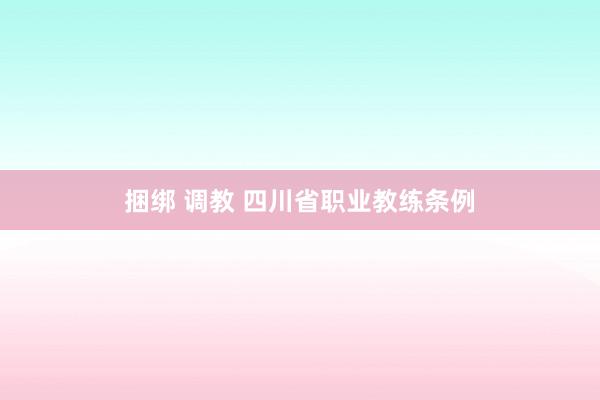 捆绑 调教 四川省职业教练条例